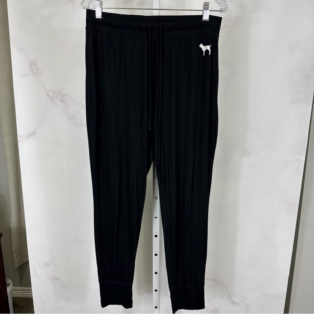 Victoria’s Secret Pink Black Super Soft Pajama Pants Elastic Waist Size L - Picture 2 of 7